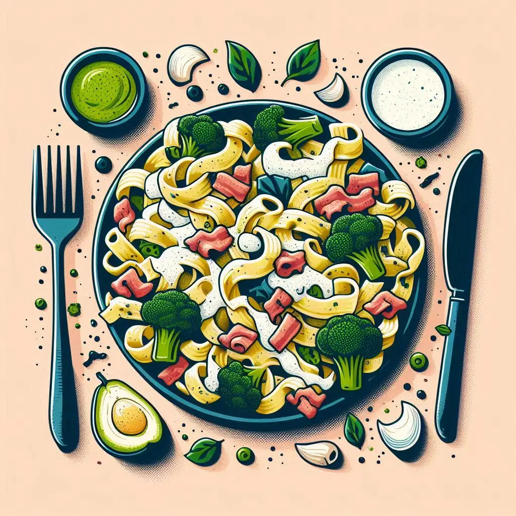 Casarecce con crema di Broccoli e Pancetta