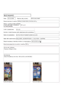 Allerta Alimentare | MD, Crema Piccolino Baby, Ritirata per Allergene 1