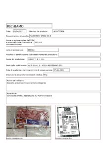 Allerta Alimentare | MD Discount, Listeria M. nei Fiammiferi di Speck 76