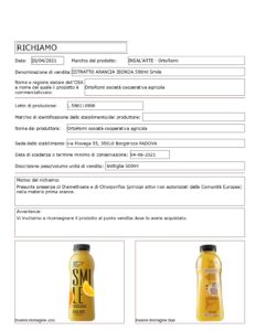 Allerta Alimentare | Richiamo per il Succo di Arance 8