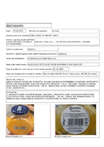 Allerta Alimentare | Etichetta errata per il Curry 1