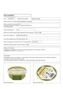 Allerta Alimentare | Rischio Microbiologico per il Pesto 1