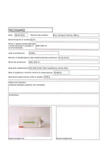 Allerta Alimentare | Granarolo, Glutine nel Burro 1