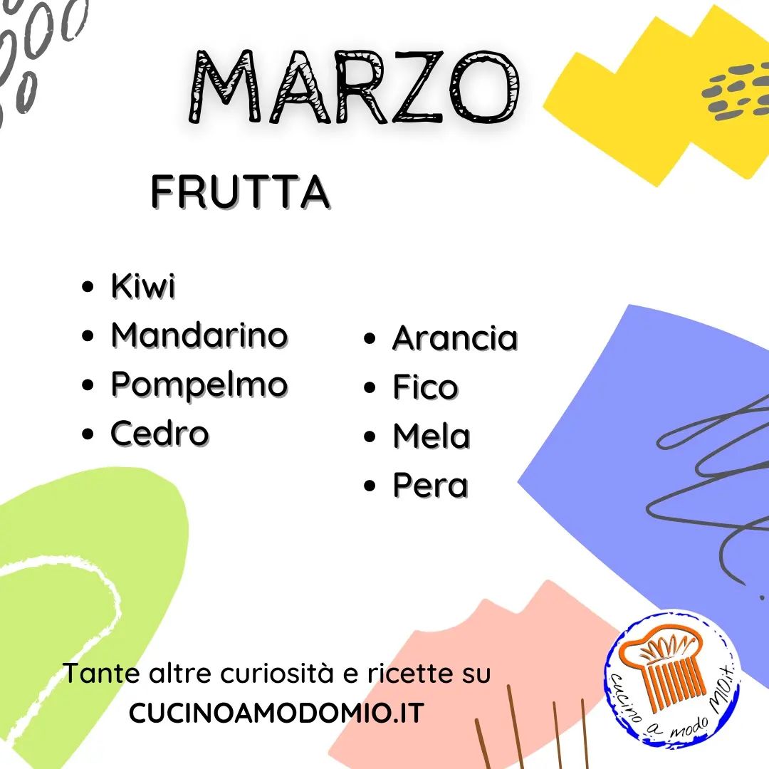 🔶 Frutta di MARZO 🔷

Questo mese puoi trovare kiwi, mandarini, cedri, pompelmi, arance, fichi, pere e mele.

Scopri tante curiosità e ricette sul sito 
🌐 WWW.CUCINOAMODOMIO.IT

〰️ 〰️ 〰️ 〰️ 〰️ 〰️ 〰️ 〰️ 〰️ 〰️ 〰️ 〰️ 

❤️ 𝗠𝗲𝘁𝘁𝗶 𝗠𝗶 𝗣𝗶𝗮𝗰𝗲 👍
👉 𝗦𝗲𝗴𝘂𝗶 @Cucinoamodomio.it
👫 𝗧𝗮𝗴𝗴𝗮 𝗮𝗺𝗶𝗰𝗶 𝗲 𝗰𝗼𝗻𝗱𝗶𝘃𝗶𝗱𝗶 𝗶𝗹 𝗣𝗼𝘀𝘁
📌 𝗦𝗮𝗹𝘃𝗮 𝗶𝗹 𝗣𝗼𝘀𝘁 
❓ 𝗟𝗼 𝘀𝗮𝗽𝗲𝘃𝗶 𝗼 𝘃𝘂𝗼𝗶 𝗱𝗶𝗿𝗲 𝗹𝗮 𝘁𝘂𝗮? 𝗖𝗼𝗺𝗺𝗲𝗻𝘁𝗮!!!

〰️ 〰️ 〰️ 〰️ 〰️ 〰️ 〰️ 〰️ 〰️ 〰️ 〰️ 〰️ 

#cucinoamodomio #cucinoamodomioit #kiwi #mandarino #fico #cedro #pere #mela #pompelmi #arance #photooftheday #foodoftheday #instagood #delicious #eat #food #cibo #fruttadistagione #alimentazionesana #nutrizione #frutta #curiositàcucina #cosechenonsai #curiosità #mangiarebene #cibosano #sapeviche #losapeviche