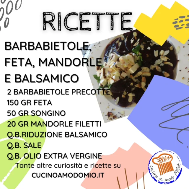 🔶 Barbabietole, Feta, Mandorle e Balsamico 🔷

Trovi la ricetta completa su
 https://www.cucinoamodomio.it

Scopri tante curiosità e ricette sul sito 
🌐 WWW.CUCINOAMODOMIO.IT

〰️ 〰️ 〰️ 〰️ 〰️ 〰️ 〰️ 〰️ 〰️ 〰️ 〰️ 〰️ 

❤️ 𝗠𝗲𝘁𝘁𝗶 𝗠𝗶 𝗣𝗶𝗮𝗰𝗲 👍
👉 𝗦𝗲𝗴𝘂𝗶 @Cucinoamodomio.it⁠
👫 𝗧𝗮𝗴𝗴𝗮 𝗮𝗺𝗶𝗰𝗶 𝗲 𝗰𝗼𝗻𝗱𝗶𝘃𝗶𝗱𝗶 𝗶𝗹 𝗣𝗼𝘀𝘁
📌 𝗦𝗮𝗹𝘃𝗮 𝗶𝗹 𝗣𝗼𝘀𝘁 

〰️ 〰️ 〰️ 〰️ 〰️ 〰️ 〰️ 〰️ 〰️ 〰️ 〰️ 〰️ 

#CucinoamodoMIOit #barbabietolarossa #feta #mandorle #insalata #insalateestive #antipastosfizioso